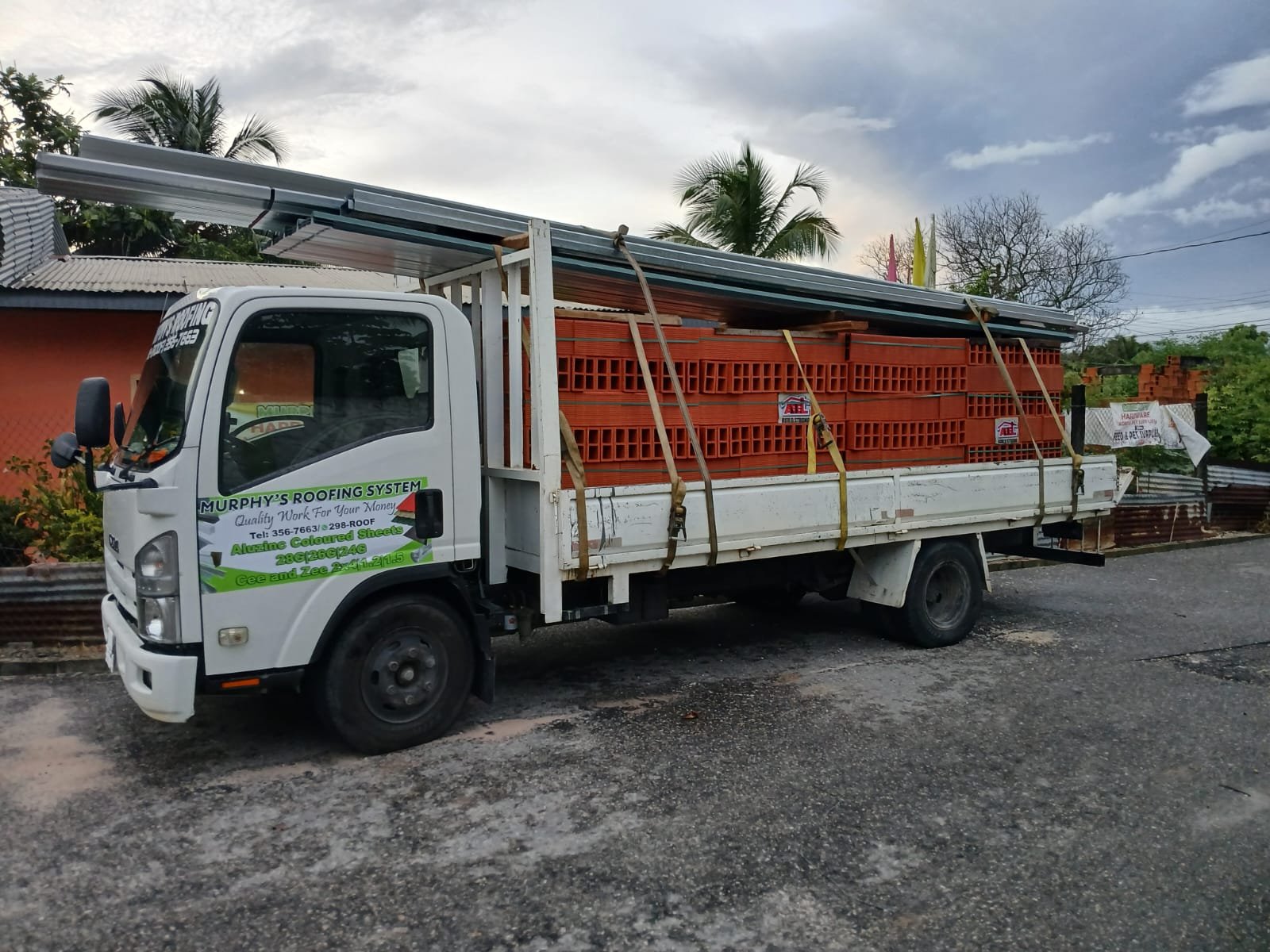 Roofing work in progress