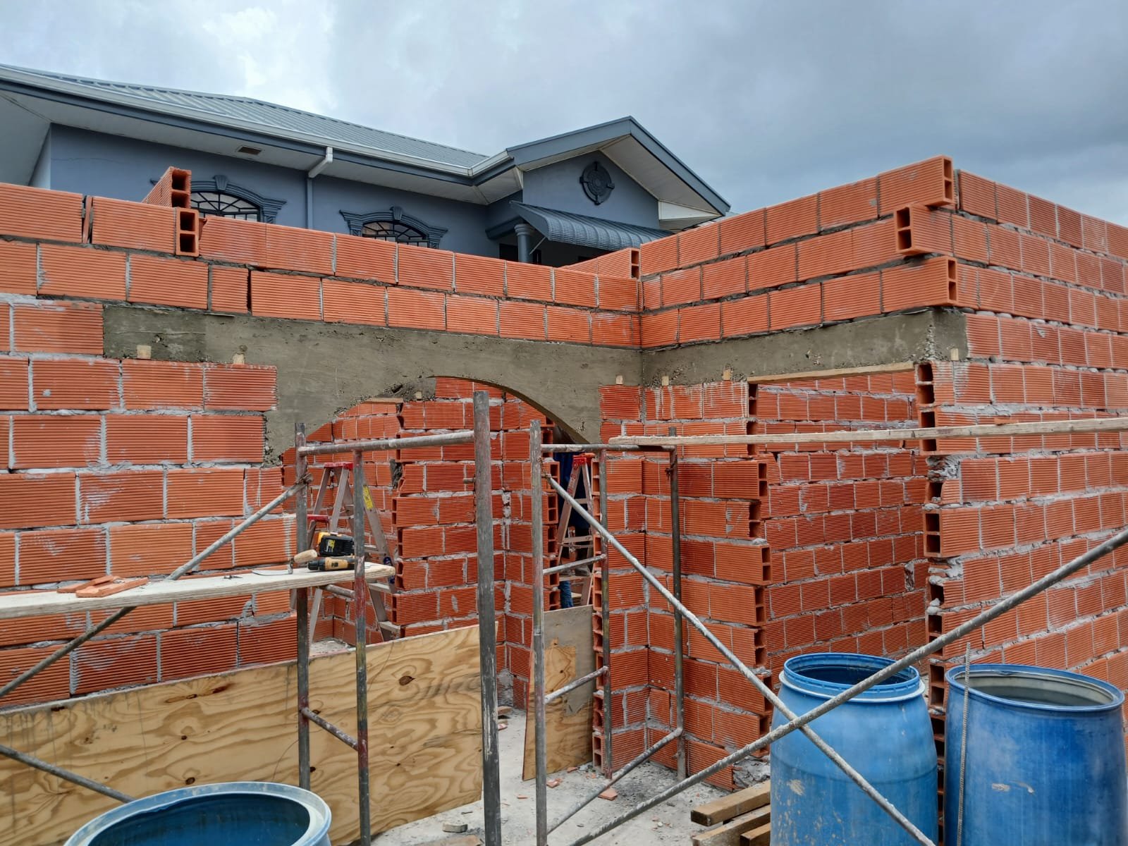 Roofing work in progress