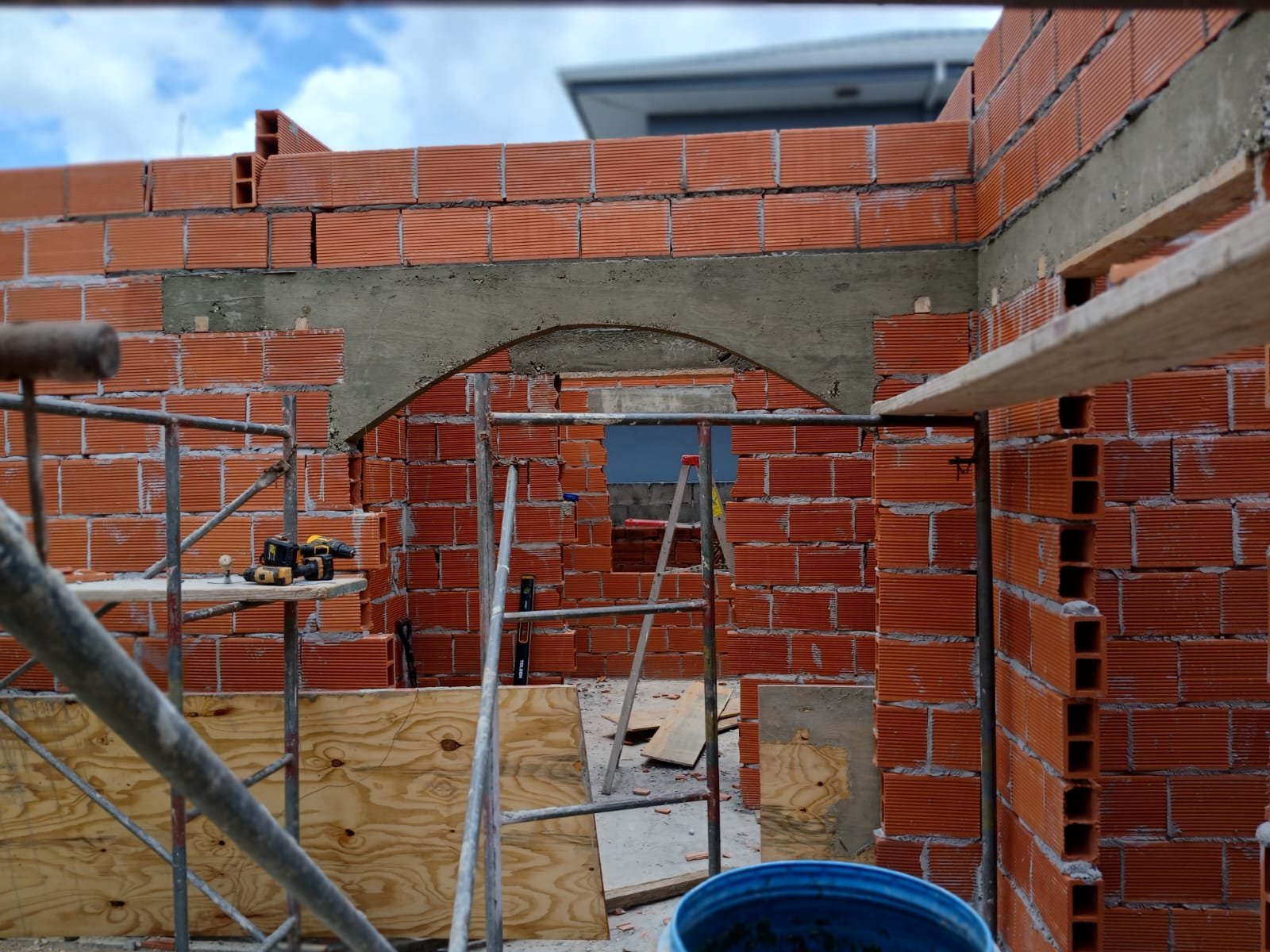 Roofing work in progress